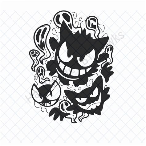 Pokemon Gengar Evolution SVG Gengar SVG Pokemon SVG Digital Svg File