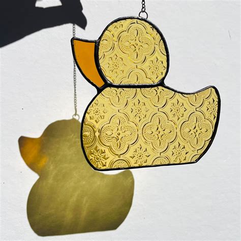 Rubber Duck Stained Glass Suncatcher Etsy