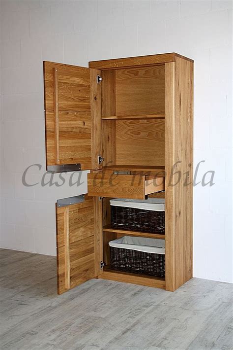 Schrank 71x170x40cm HORIZONT Wildeiche massiv natur geölt links Casa