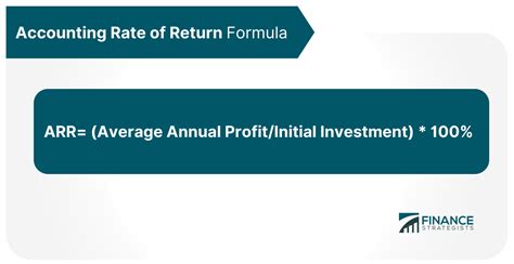 Accounting Rate Of Return Arr Definition And Formula