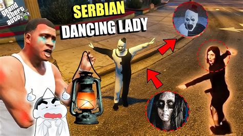 Franklin Fight With SERBIAN DANCING LADY For Save GTA 5 SHINCHAN Vs