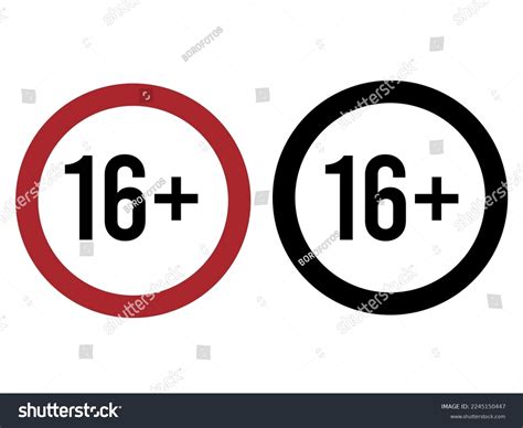 16 Plus Age Restriction Sign Vector Stock Vector Royalty Free