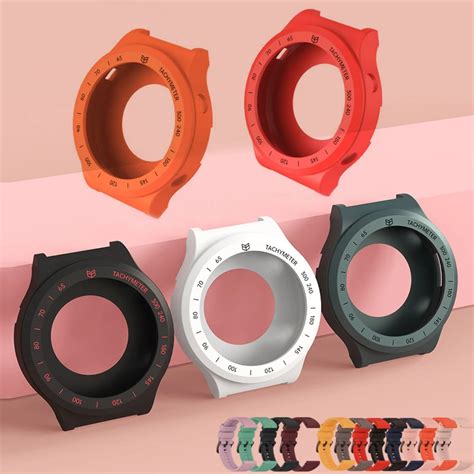 Silicone Strap Band Watchband Bezel Ring Case Protector Shell For