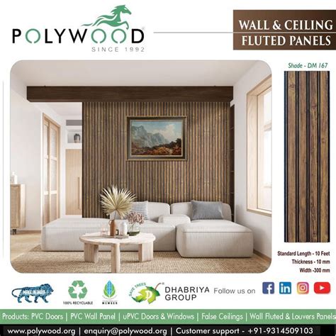 Polywood PVC Wall Ceiling Fluted Panels