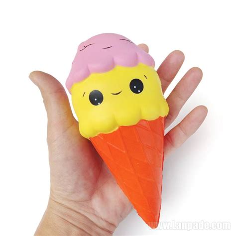 16cm Jumbo Squishy Ice Cream Cone Smile Squishies Toy Big Scent Slow