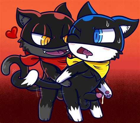 Rule 34 Anal Anthro Atlus Balls Bandana Black Body Black Fur Blue Eyes Blush Bodily Fluids