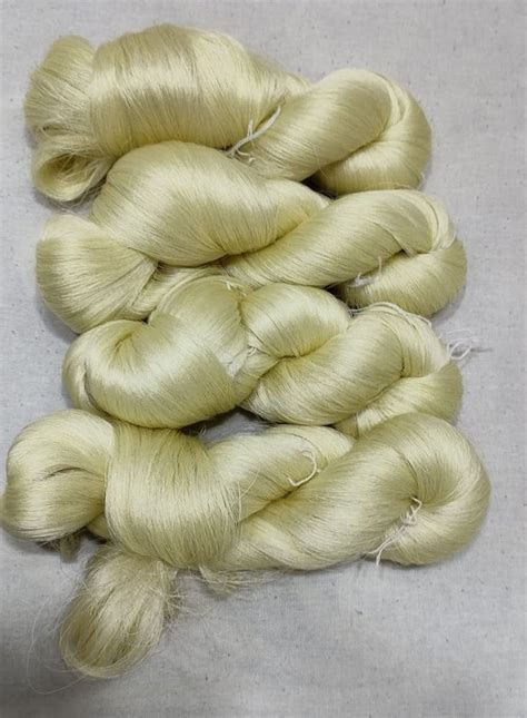 Plain Ring Spun Twisted Cb Cream Silk Yarn For Weaving Count At