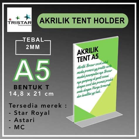 Jual Akrilik Acrylyc Tempat Brosur A Bahan Mc Warna Bening Di