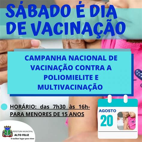 Dia de vacinação nesta sábado multivacinação e poliomielite