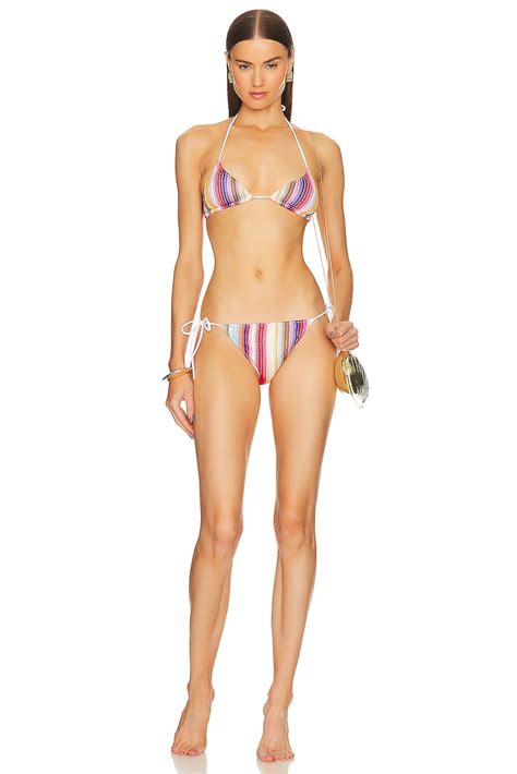 Missoni Bikini Set In Multicolor Red Stripes REVOLVE