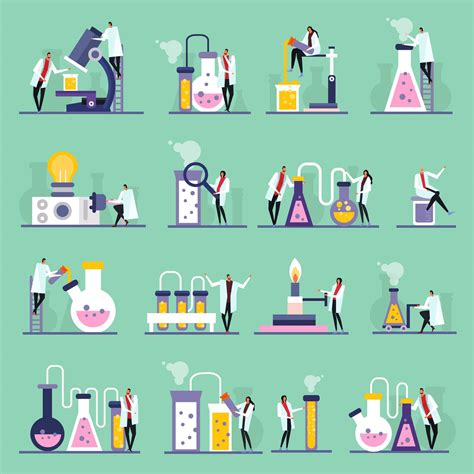 Science Lab Flat Icons Vector Illustration 2415137 Vector Art At Vecteezy