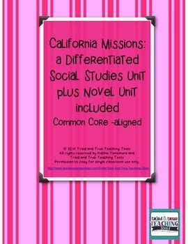 A Pink Book Cover With The Title California Missons A Differentiated