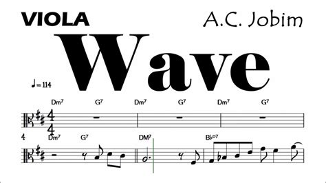 Wave By Jobim Viola Sheet Music Backing Track Play Along Partitura