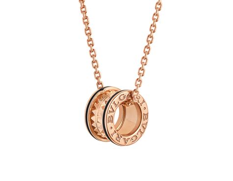 B Zero1 Rock Chain Necklace Rose Gold And Black Ceramic Bulgari