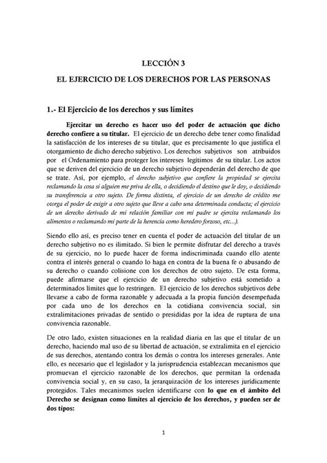 Lecci N El Ejercicio De Los Derechos Por Las Personas Warning Tt