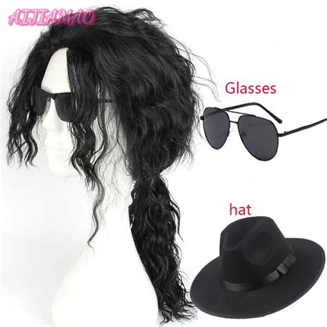 Michael Jackson Cosplay Black Wig Michael Role Play Medium Long Curly