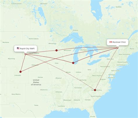 Flights From Montreal To Rapid City Yul To Rap Flight Routes