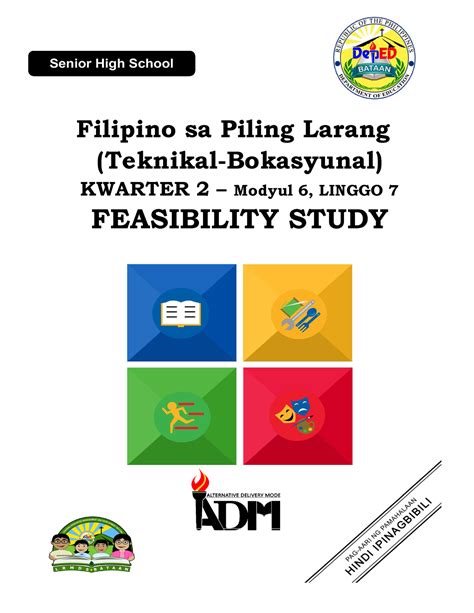 Q2 Modyul 6 Linggo 7 Feasibility Study Filipino Sa Piling Larang