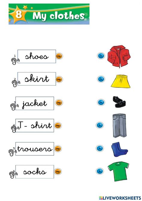 Clothes Online Exercise For 1º Live Worksheets