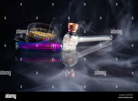 Cool Smoking Pipe With Weed And A Lot Of Thick White Smoke Mj Cannabis