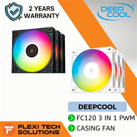 DEEPCOOL FC120 3 in 1 Black / White PWM PC Desktop Case Fan – Flexi Tech