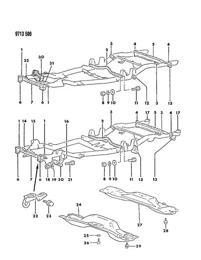 Frame 1989 Dodge Ram 50