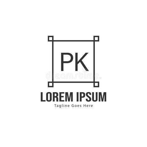 Initial PK Logo Template With Modern Frame Minimalist PK Letter Logo