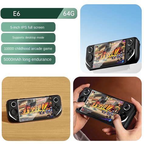 E6 Retro Handheld Gaming Console 5 inch LCD Display Built-in 64GB Card ...