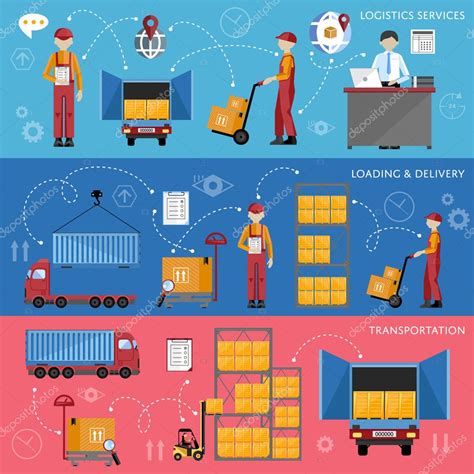 Logistic Process Infographics Vector Illustration Stock Vector By