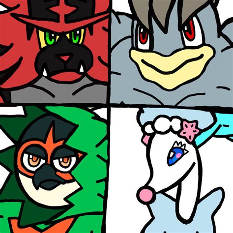 Incineroar Machamp Decidueye And Primarina By Robynhillzoneact25 On Deviantart