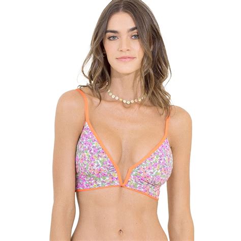 Maaji Popsicle Orange Parade Long Line Tri Bikini Top Women S Clothing