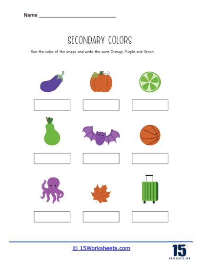 Secondary Colors Worksheets 15