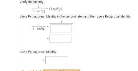 Solved Verify The Identity 1sin2 Y 1 1 Tan2 Y Use A Chegg