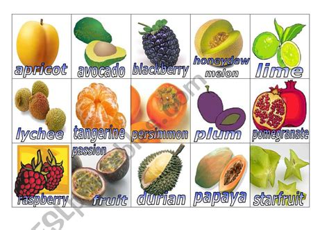 Fruits Flashcards Small Esl Worksheet By Kurikuri