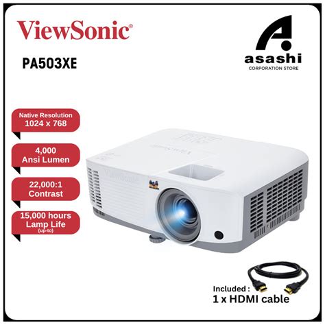 Viewsonic Pa Xe Lumens Xga Dlp Projector Hdmi X Aux In