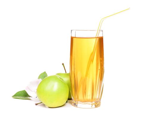 Premium Photo Glass Of Apple Juice And Apples Isolated On White