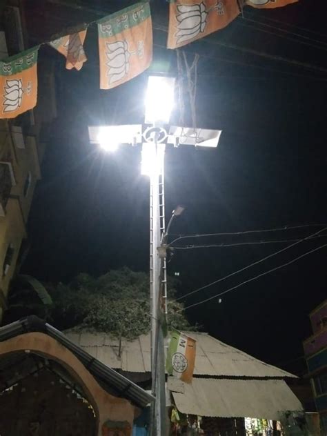 Mild Steel LED Solar High Mast Lighting Pole For Street 9 M At Rs