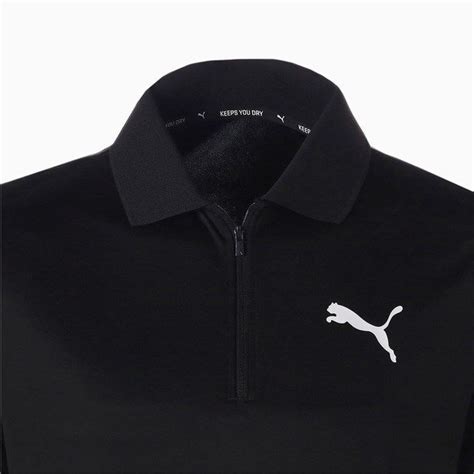 送料390円可能商品 プーマ PUMA メンズ 吸水速乾 快適 RTG ハーフジップ 半袖 ポロシャツ 黒 Mサイズ 848671 01 M