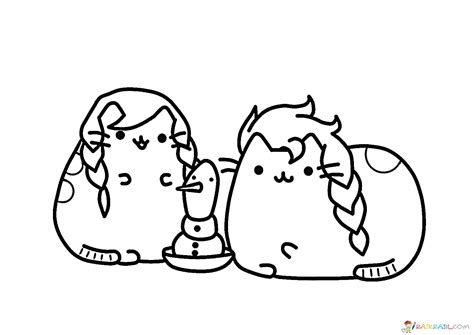 Kawaii Pusheen Cat Coloring Pages