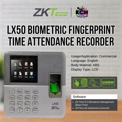 ZKTeco LX50 Biometric Fingerprint Time Attendance Lazada PH