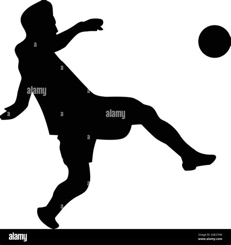 Fußball oder Fußballspieler Silhouette Spieler tritt Ball isoliert