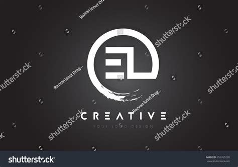 El Circular Letter Logo With Circle Brush Design Royalty Free Stock