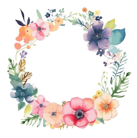 Premium Vector Watercolor Frame With Delicate Flowers