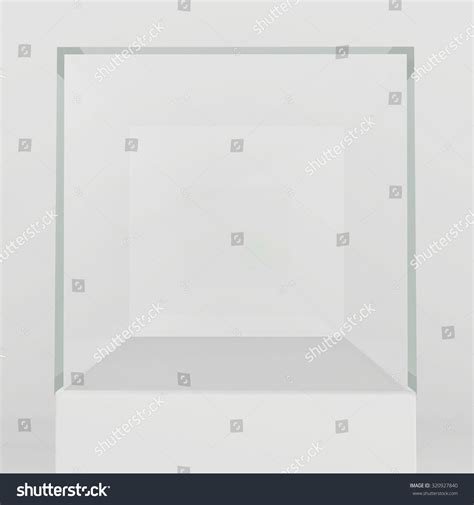 3d Empty Glass Showcase Exhibit Gray Stock Illustration 320927840 Shutterstock