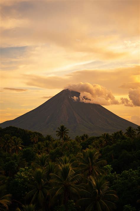 Mayon Volcano Sunset - Mayon Volcano: Perfect Cone at Sunset