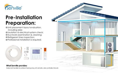 Senville 3 Ton Central Air Conditioner Heat Pump Split System 36000 Btu Inverter Variable