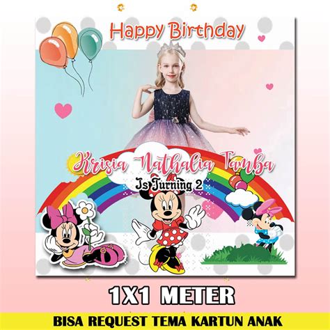 Jual Minnie Mouse Banner Ulangtahun Benner Bener Baner Ultah Spanduk