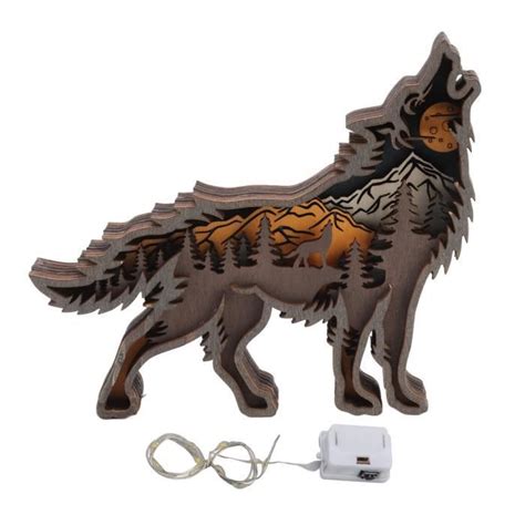 Tmishion D Cor D Tag Re D Ornement De Loup Statue De Loup En Bois