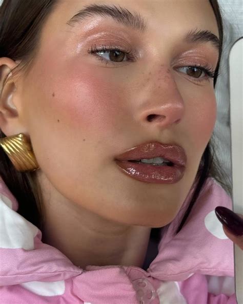 Portraits Of Hailey Bieber Creating A New Makeup Trend Named Sugar