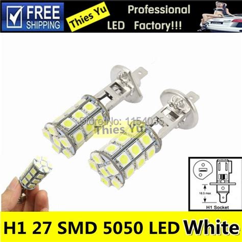 H1 branco 27 5050 smd led carro condução luz de nevoeiro lâmpada do